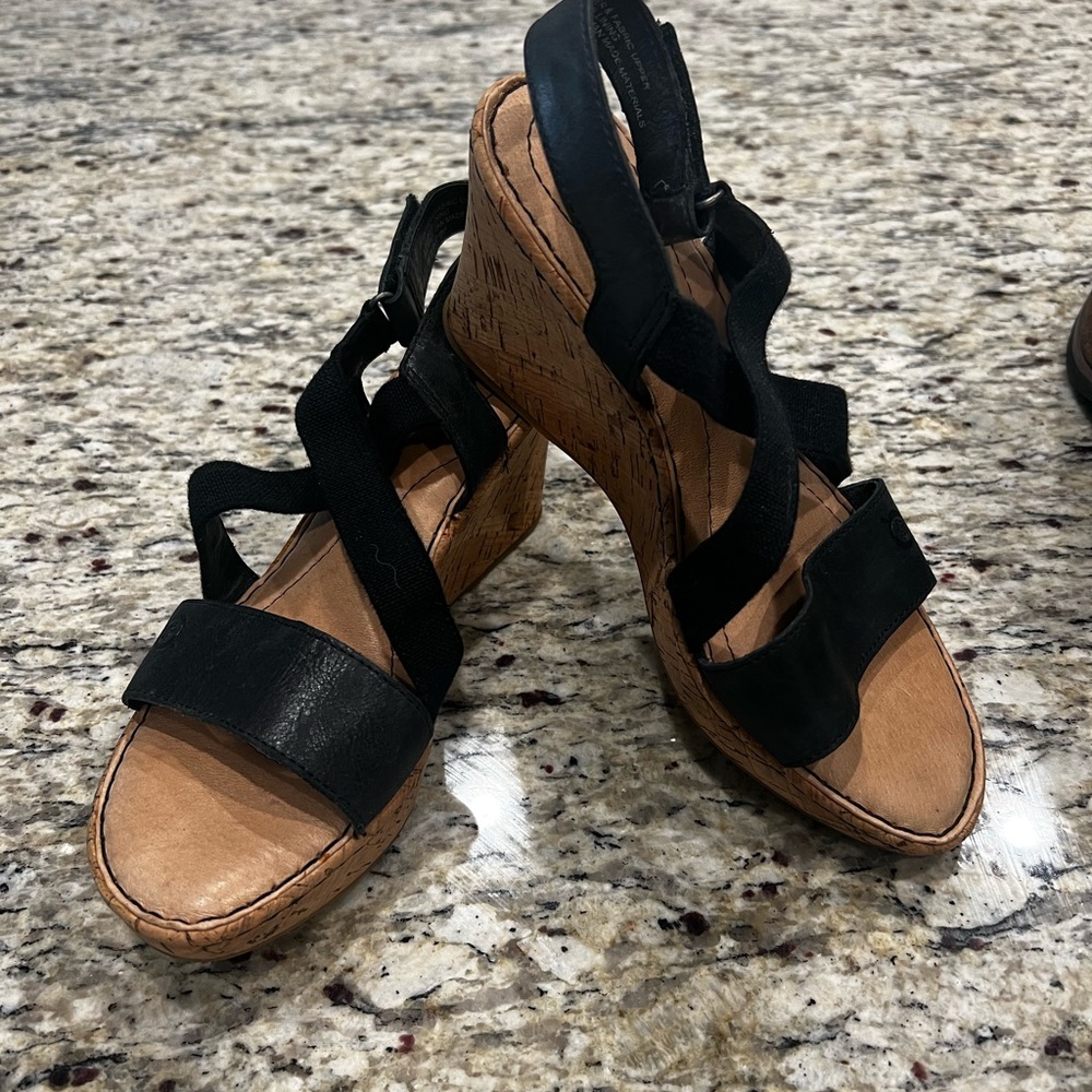 Black Wedge Sandals size 8
